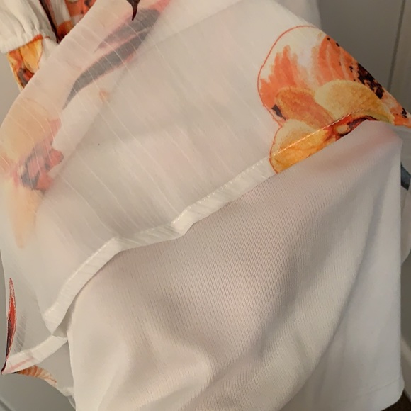 Floral Print Dress with Sheer Sleeves - Picture 4 of 6